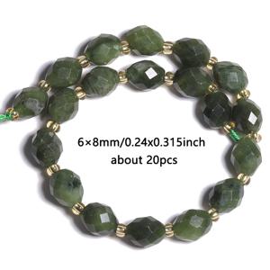 TEMU 자연스러운 파티트된 타원형 모양의 고급스러운 다크 그린 자스퍼 스톤 비즈, 6X8mm 크기. 팔찌, 목걸이, 귀걸이와 같은 주얼리 프로젝트에 완벽한 스페이서 비즈로 사용됩니다. 아름다운 선물 제작에 이상적인 공예 용품