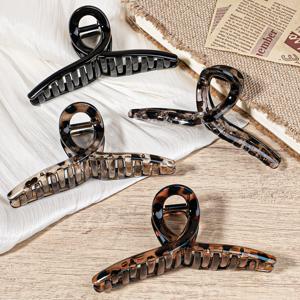 TEMU 대형 고급 헤어 액세서리 4종 세트 (상어 클립, 레트로 십자 헤어 그립 포함), 스타일링 및 목욕에 적합, 사계절 및 일상 사용에 적합