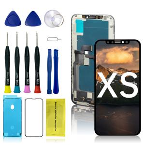 TEMU 아이폰 XS LCD 스크린 교체용 5.8인치 프레임 어셈블리 및 3D 터치스크린 디지타이저, 수리 도구 키트 포함, 보호 필름 및 실링 접착제 (A1920, A2097, A2099, A2100 호환)