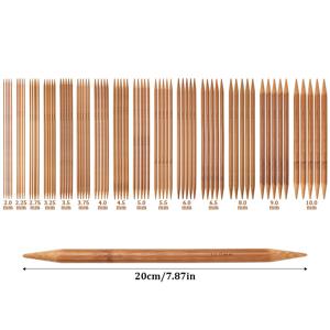 TEMU 75개 풀 세트 대나무 이중 뾰족 바늘 (DPNs) - 15사이즈 (2.0mm-10.0mm) 짧은 직선 뜨개바늘, 스웨터, 양말, 부티 & 아미구루미용 - 뜨개질 및 크로셰에 이상적