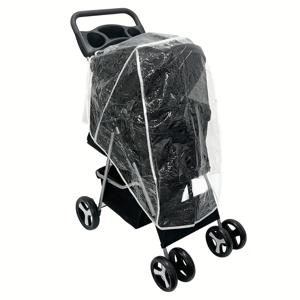 TEMU 투명 펫 스트롤러 방수 커버, 무취 EVA 소재 강아지 외출용 레인 쉴드 (레인 커버만 포함, 캐리어 미포함)