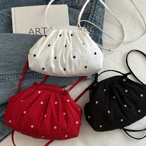 TEMU 트렌디한 도트 프릴 고퀄리티 쉘 크로스백|크로스백|여행용크로스백|에코백