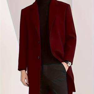 TEMU 남성용 캐주얼 스타일리시 롱 코트 (해외 직구)