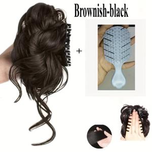 TEMU 여성용 내추럴 컬리 클립인 포니테일 가발 - 미니 빗 포함, 볼륨 & 길이 증가, 모든 피부톤에 어울리는 인스턴트 헤어스타일, 웨딩, 파티, 캐주얼 착용