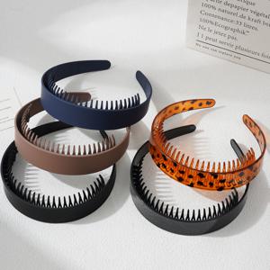 TEMU 3개 세트 여성용 빈티지 매트 미끄럼방지 와이드 헤어밴드 - 볼륨 & 높은 헤어라인을 위한 이빨형 헤어 크라운, 레트로 우아한 솔리드 컬러 헤어 액세서리, 업스타일, 포니테일, 생일 및 특별한 행사용 (일상 사용)