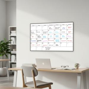 TEMU 대형 1개월 드라이 이레이스 벽걸이 달력 - 48 X 32인치 미날짜 월간 화이트보드 플래너, 재사용 가능한 벽걸이 스케줄 보드, 일요일 시작, 추가 대형 필기 칸 및 메모 섹션|달력|달력