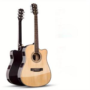 TEMU DLASO 40/41인치 어쿠스틱 기타 - 로즈우드 탑, 스파우트 & 브릿지, 레드우드 핑거보드, 블랙 백 - 초보자용, 라이브 공연 및 클래식 연습에 적합, 세련된 디자인, 튼튼한 구조, 음악 악기, 전문가용