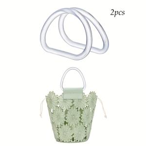 TEMU 부대 부속품 D 모양 핸드백 손잡이, 2pcs 명확한 손잡이 보충, 빨대를 위한 장식적인 플라스틱 손잡이 바닷가 핸드백 Crocheted 지갑 만들기
