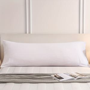 TEMU 100% 폴리에스터 원단으로 제작된 브러시 처리된 단색 긴 베개 커버 1개. 부드러운 촉감과 피부 친화적인 소재로 편안함을 제공하며 침대 또는 소파에 놓을 수 있습니다. 흰색, 검은색, 다크 그레이, 자드 등 다양한 색상으로 제공됩니다.