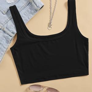 TEMU 솔리드 컬러 여성용 스포츠 탱크탑