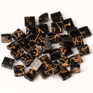 TEMU 50개입 5M 골드 실 점점 더블 홀 유리 비즈, 주얼리 제작, 팔찌, 목걸이 및 귀걸이용 넓은 간격