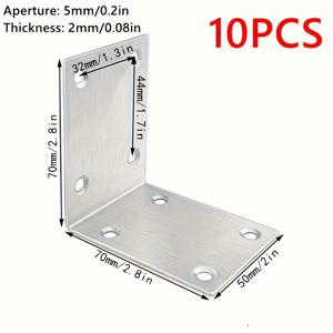 TEMU 10개의 스테인레스 스틸 L자형 두꺼운 코너 코드, 90도 직각 고정 브라켓