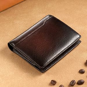 TEMU 빈티지 디스트레스 탑 레이어 소가죽 남성 지갑, 천연 가죽 세로형 짧은 사기 방지 카드 홀더, 신용 카드 케이스, ID 문서 홀더, 컴팩트 지갑, 다중 카드 슬롯, 휴대폰 카드 슬롯, 남자친구를 위한 완벽한 선물, 크리스마스 선물|남자가방