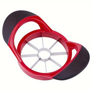 TEMU 1개 스테인리스 스틸 사과 슬라이서 도구 - 인체공학적 레드 & 디자인, 효율적인 사과 슬라이싱을 위한 내구성 좋은 주방 가제트, 가정 요리 & 베이킹에 적합, 주방용 사과 슬라이서, 베이킹 필수품, 모던 주방용품