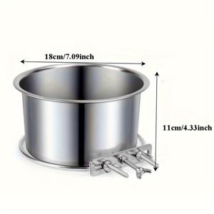 TEMU 1개 대형 강아지 사료 그릇, 스테인리스 스틸 급식 그릇, 음식 및 물컵, 물잔, 두꺼운 높이 조절 디자인, 강아지 케이지 액세서리, 미끄럼 방지