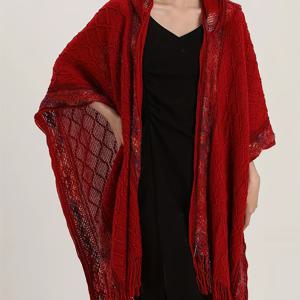 TEMU 봄/가을 신상 에스닉 스타일 후드 프린지 숄 로마스 자카드 가디건 코트