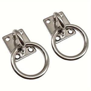 TEMU 2세트 M5 천장 및 벽걸이 하드웨어 피팅 세트 304 스테인리스 스틸 헤비듀티 라운드 패드 아이 훅 플레이트 + 스냅 훅, 요가 해먹 의자 그네 마린 보트 액세서리용