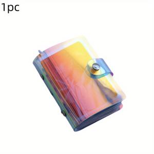 TEMU 1개 무지개 빛 PVC 미니 포토 앨범, 36개 포켓 – Fujifilm Instax, 사진 및 카드용 컴팩트 신용카드 홀더 – 완벽한 생일 선물 또는 기념품, 컴팩트 포토 홀더 | 세련된 디자인 | PVC 구조