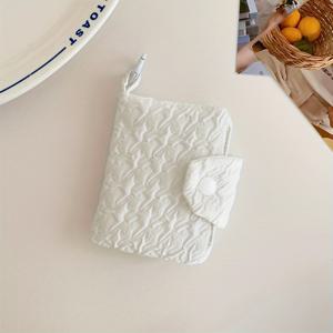 TEMU 1개 여름 마카롱 컬러 솔리드 버블 거즈 스냅 지갑 - 백팩에 걸 수 있는 링 버클 포함, 라이트 핑크 멀티 포켓 동전 지갑 및 카드 슬롯, 소프트 민트 그린 거즈 지갑