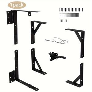 TEMU 1 세트/2 세트 앤티-사그 도어 키트 | 차고 문, 나무 울타리, 진입로 문, 코랄 문, 나무 창문에 적합한 강력한 금속 도어 코너 브래킷 - 블랙, 파우더 코팅 엔드