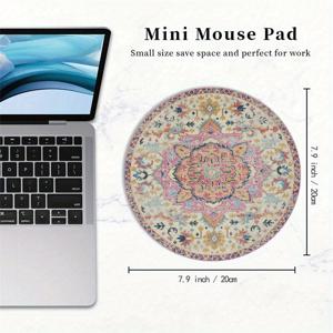 TEMU 세련된 꽃, 시크 로터스 디자인 라운드 마우스 패드 - 7.87인치 빈티지 플로럴 데스크 매트, 사무실 및 가정용 미끄럼 방지 고무 베이스, 사랑하는 사람을 위한 완벽한 선물