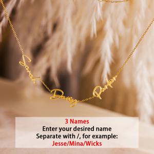 TEMU 맞춤형 18K 금도금 목걸이, 3개의 영어 이름으로 커스터마이징 가능 - 여자친구를 위한 생일 선물 또는 휴일 선물(크리스마스/)