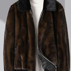 TEMU 캐주얼 지퍼 칼라 따뜻한 인조 밍크 퍼 코트 9988