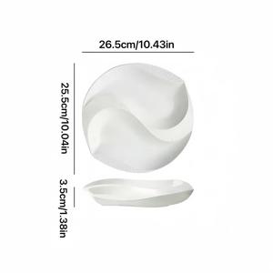 TEMU 10.5인치/12인치 대형 크리에이티브 칸막이 세라믹 접시, 레스토랑 및 가정용으로 적합, 정교한 주방용품, 식기, 서양식 식사 접시, 예술적인 식기류