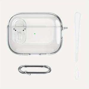 TEMU 애플 에어팟 1/2/프로/프로 2/4 호환 TPU 잠금 클립 투명 보호 케이스, 충격 방지 낙하 방지 케이스, 에어팟 (1/2/프로/프로 2/4) 호환
