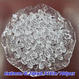 TEMU 4x6mm/200개 6x8mm/100개 8x12mm/50개 흰색 물방울 모양 직선 구멍 유리 컷 표면 루스 비즈, DIY 주얼리 만들기, 공예 및 패션 액세서리에 적합 - 창의적인 프로젝트 및 수제 선물 액세서리에 매우 적합