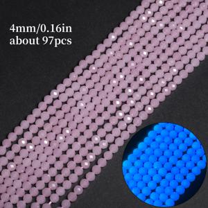 TEMU 97개 발광형 형광 스톤 비즈 - 4mm 라운드 DIY 주얼리 만들기용, 빛을 흡수하여 청록색 발광, 팔찌 목걸이 귀걸이 장식용 수제 액세서리, 주얼리 제작용 비즈, 그라데이션 색상 비즈, 광택 처리된 비드 표면