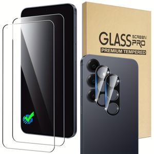 TEMU 갤럭시 S25 울트라용 [2+2팩] 스크린 프로텍터 + 카메라 렌즈 프로텍터, 사운드웨이브 기술 지문 잠금 해제, 삼성 갤럭시 S25 & S25 플러스/ S25+용 풀 커버리지 강화 유리 스크린 프로텍터