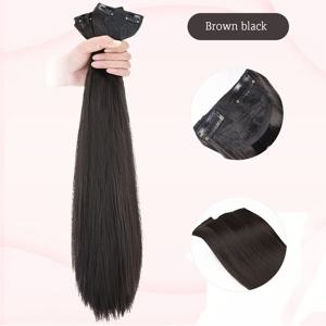 TEMU 16-24인치 여성용 헤어 익스텐션 클립 3개 세트, 긴 헤어, 가볍고 착용하기 쉬움, 데일리 사용에 적합, 여성용 헤어 추가