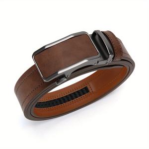 TEMU 남성용 브라운 조절식 라쳇 벨트, 모든 상황에 적합한 캐주얼 액세서리, 생일 선물로 완벽.