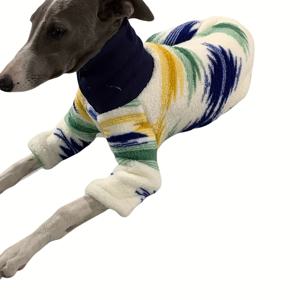 TEMU 애완동물을 위한 패셔너블한 프린트 하이넥 점프수트. 이탈리아 , 휘피트, 달마티안, 비글, 도베르만이 특징이며, 따뜻한 겨울용 두꺼운 플리스 코트가 포함되어 있습니다.