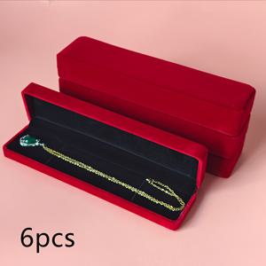 TEMU 6팩 벨벳 보석 상자, 우아한 목걸이 및 팔찌 보관 케이스, 보석 정리 및 선물 상자