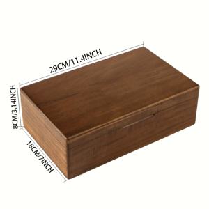 TEMU 8칸 구획이 있는 러스틱 브라운 목재 티백 정리함 – 주방이나 식료품 저장실 디스플레이용 내구성 있는 티 패킷 보관함, 다양한 티백을 깔끔하고 세련되게 보관, 식료품 저장실 액세서리|러스틱 목재 상자|목재 구조, 티 보관함