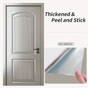 TEMU 1롤 자체 접착 문 리모델링 필름, 고급 문 색상 변경 필름, 흠집 커버, 오래된 문 변신 벽지 롤, 나무 결 입구 문 리모델링 스티커, 사이즈 80*300cm|시트지