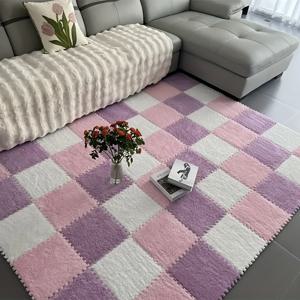 TEMU 24개 세트 플러피 인터로킹 바닥 매트, 손세탁 가능한 충격 흡수 방음 패드, 부드러운 매트, 침대 옆과 거실을 위한 완벽한 장식 러그