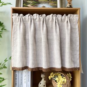 TEMU 싱글 패널 솔리드 쇼트 커튼, 주방, 농가 스타일, 작은 창문용 반투명 발란스, 빛 필터링 - 로드 포켓 - 간편한 설치