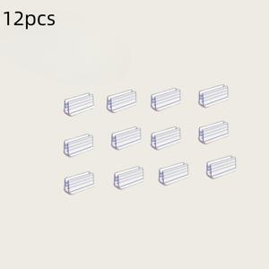 TEMU 투명 플라스틱 스크린 및 패널 클립 12개 세트 - 책상, 카운터탑, 유리 선반용 접착식 보관 클립, 간편한 정리와 고정