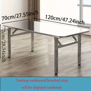 TEMU 헤비듀티 스테인리스 스틸 접이식 테이블 - 휴대용 접이식 직사각형 야외/테이블, 튼튼한 다리, 조립 불필요, 캠핑, 피크닉, 바베큐, 파티, 상업 및 가정용 쉬운 청소 표면 (스테인리스 스틸 테이블탑)|캠핑테이블