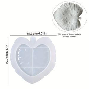 TEMU 1개 실리콘 트레이 몰드, 잎 모양 디자인, 수지 석고 콘크리트 주조용 실리콘 보석 트레이 몰드, 홈 데코용 DIY 아트 공예