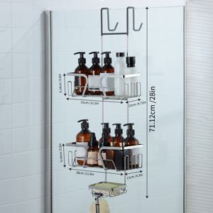 TEMU 1개 스테인리스 스틸 조절식 샤워 랙 (비누 홀더 포함) - 대용량 욕실 수납 정리함, 녹 방지 벽걸이형 정리함 (다중 선반 포함), 샴푸, 컨디셔너, 욕실 정리 및 수납을 위한 공간 절약형 디자인, 샤워기거치대, 샤워기 헤드 교체, 샤워기 수전 풀세트, 목욕바구니, 욕실정리, 욕실코너선반, 코너선반 욕실