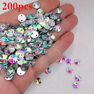 TEMU 2D 플랫 - 200개 레진 포인티드 플랫 바닥 원형 더블 홀 유리 손바느질 드릴 AB 컬러 옷 장식, 주얼리 부품, 웨딩 드레스 용품, 신발 및 부츠 제작 재료