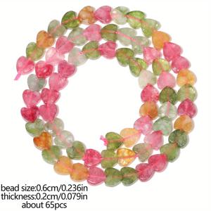 TEMU 65개 6mm 멀티컬러 스톤 비즈 - 멀티컬러 복숭아 하트 모양 보석, DIY 주얼리 만들기, 목걸이 팔찌 공예, 휴일 선물용 (멀티컬러 어쏘트먼트)
