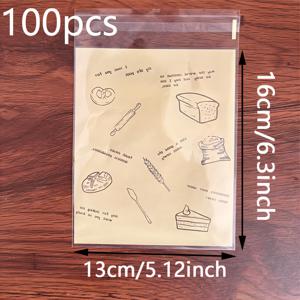 TEMU 100개 빵 봉투, 자체 밀봉 쿠키 봉투, 결혼식 및 생일 파티 답례품, 사탕, 스낵, 페이스트리 및 식품 포장에 적합한 셀로판 봉투. 부활절, 할로윈 및 크리스마스와 같은 축하 행사에 완벽합니다.