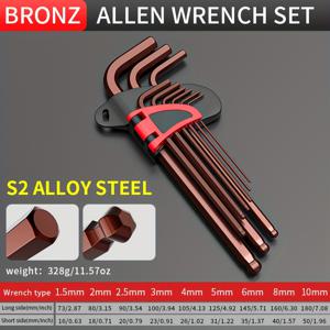 TEMU 슈퍼 하드 S2 육각 소켓 렌치 세트 및 휴대용 내부 육각 스크루드라이버 6면 키 세트