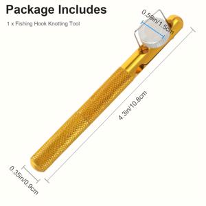 TEMU 1개 금속 낚싯바늘 매듭 도구, 바늘에 라인을 매는 이중 용도 장치, 빠른 낚싯바늘 매듭, 낚시 용품