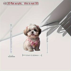 TEMU 2D 플랫, 11가지 휴일에 사용하기 적합한 핑크 드레스를 입은 귀여운 강아지 제품, 사계절 선물로 이상적. 차량 내부 장식 및 생일용으로 완벽하며, 크리스마스 트리 장식, 키체인, 백팩 참으로도 활용 가능, 커플에게 추천하는 2D 플랫